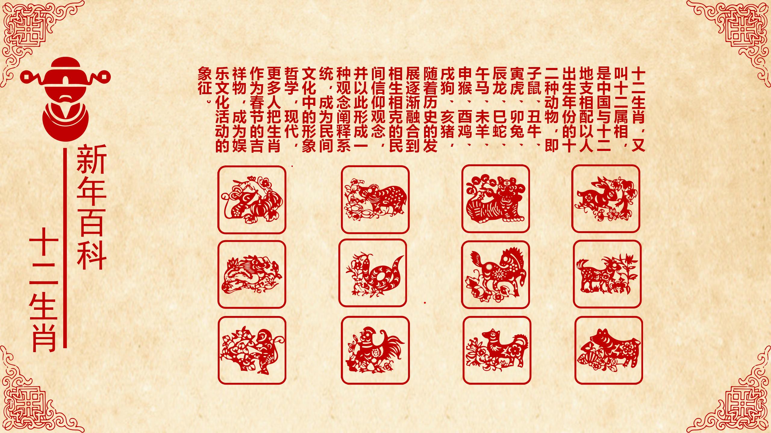 新年快乐新年文化介绍PPT模板