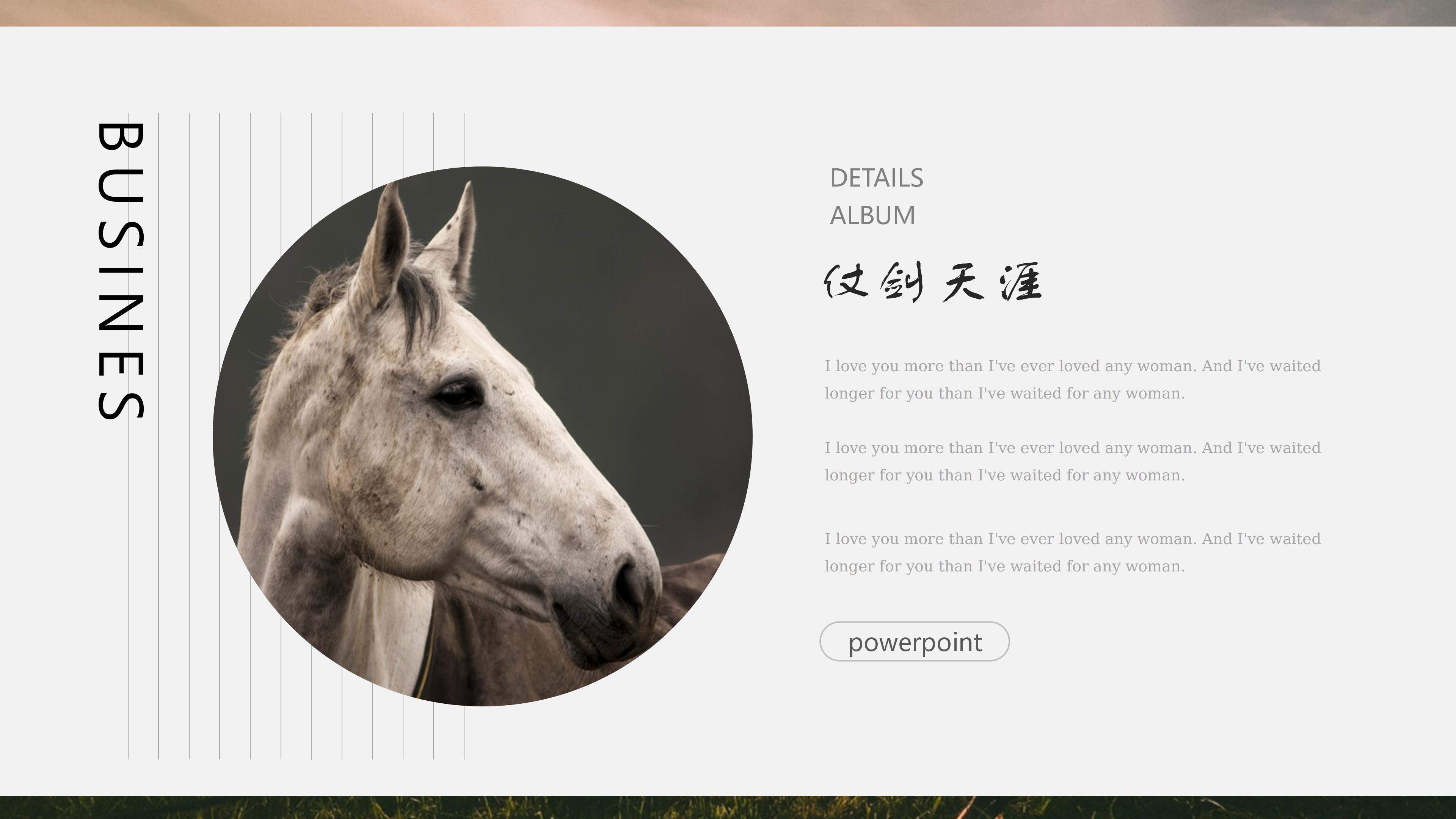 “一人一马仗剑天涯”通用商务汇报PPT模板下载