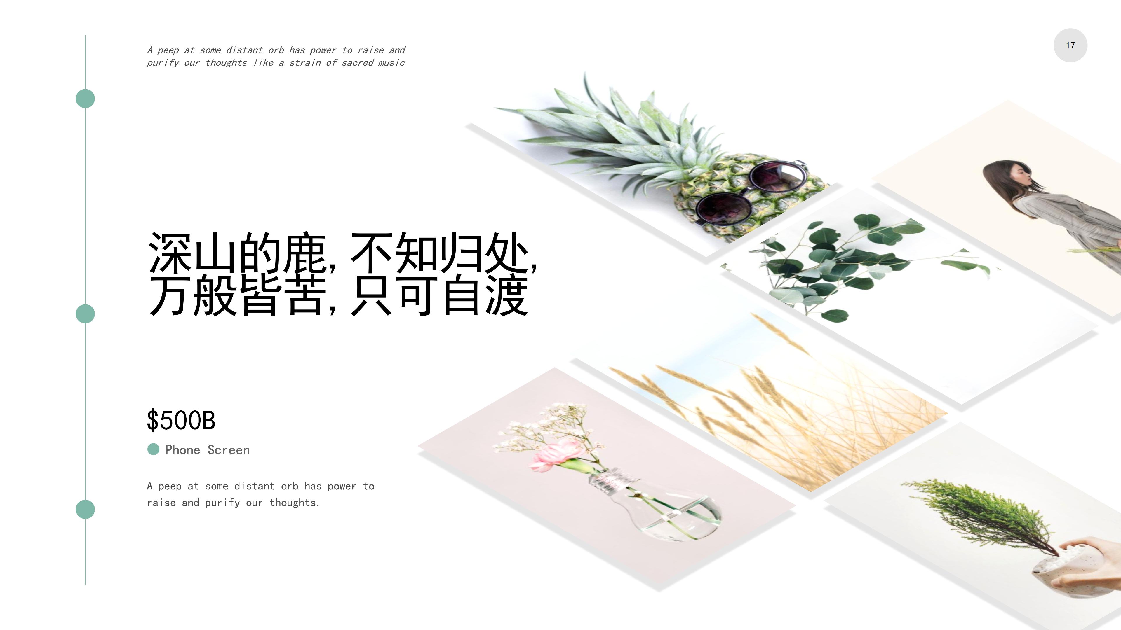 “深山的鹿，不知归处”创意清新画册PPT模板下载